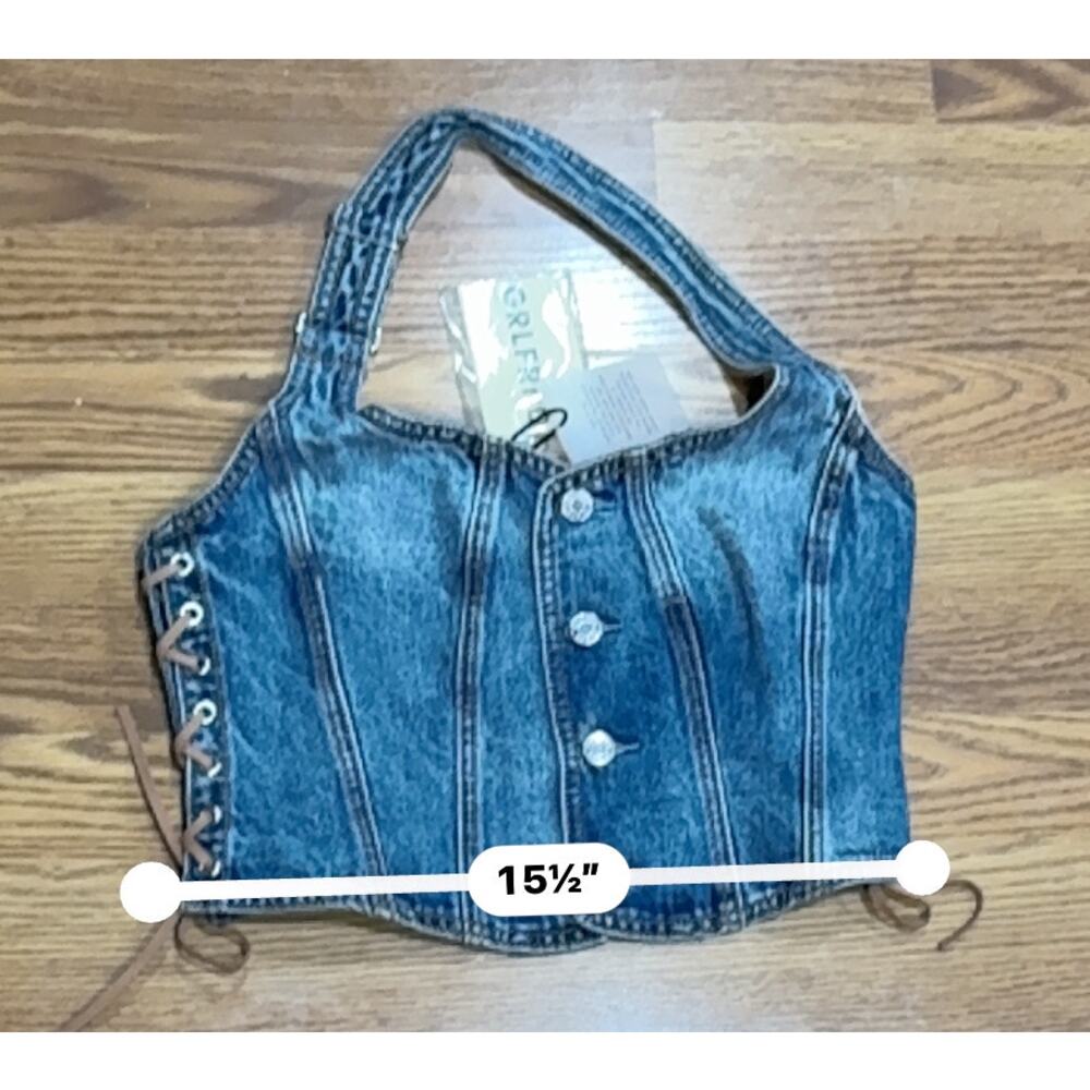 GRLFRND Phoebe Laced Halter Top Nashville Suede Brown Boho Chic Size medium - Picture 4 of 14